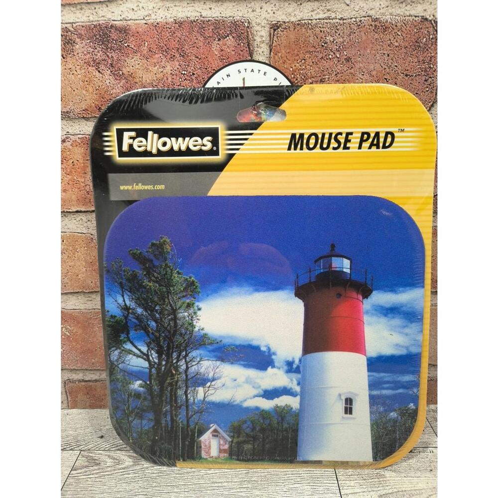 2001 Fellowes 8" x 9" Mouse Pad Nauset Lighthouse Robert Cushman Hayes New